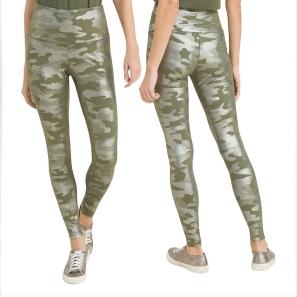 Zenergy So Slimming Camo Foil Leggings Pants Olive